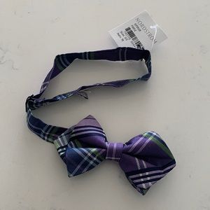 Nordstrom Boys Purple, Blue, Green, & White Plaid Bow Tie, NEW WITH TAGS